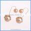 Newest Fashion Women Costume Jewelry Double Sides Imitation Pearl Two Ball Fancy Hook Stud Flower Earrings U Eardrop CTBE16-HF01