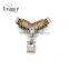 Best price jewelry figaro golden alloy chain with geometric crystal pendant brooch jewelry