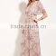 New Style Printed Short Sleeve V neck Contemporary Floral Maxi Dress