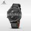 WEIDE Brand watch Universe Series Leather Watch Strap Quartz Movement Multiple Time Zone Waterproof Men Business Watches