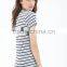 2014 Women tshirts New Design Striped T shirt of Jersey fabric 100% cotton t-shirts christmas discount sale offer
