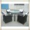 Resort used Wicker hotel table and chairs (T499)