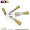 Good sales 4pcs cheese knife set in rubber wood