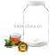 1 gallon clear glass jar with widemouth and white plastic lid for large glass container