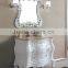 classic marble top solid wood bathroom cabinet with floor standing legsWTS250