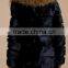 2015 popular style rabbit fur coat with racoon fur callor