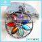 Foreign Trade Natural Agate Druzy Stone Alloy Flower Wreath Pendant Jewelry