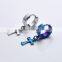 Cool Korean style stainless steel hanging cross earrings for men