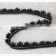 New design 1.4cm width narrow black lovely flower scallop cotton crochet lace trims