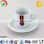 Custom logo wholesale ceramic coffee cup and saucer set
