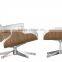 cheap lounge chair with ottoman cowhide leather bentwood frame