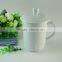 Stocked 400ml White Ceramic Coffee Mug With Cover/cup 14OZ Porcelain Drinking Mugs for Promotion