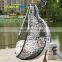 Black and white outdoor furniture rattan furniture hanging egg chair