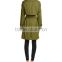 New Design Army Green Women Trench Fashion Coat