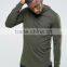 Hot Sale Custom OEM Longline Size Zip With Hood Green Men's Cotton Spandex Breathable Plus Size Casual Slim Plain Solid Hoodies