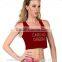 2015 Fashion Design Womens Sexy Activewear Crop Top Cotton Spandex Custom Printed Racer Back Cropped Tank Tops