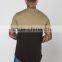 96% Cotton 4% Elastane Mens Short Sleeve Curved HemT Shirt Longline Fitted Gym T Shirt Fashion Two Tone T-Shirt