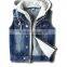 Zm50388b Autumn New Style Children Clothes Kids Boys Hooded Jeans Waistcoat