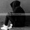 2016 fashion custom full face zip long knee length hoodie