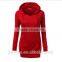 Women Ladies Fitted Hoodies Casual Coat Pullover Outerwear Sweatshirt Extra Long