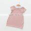 Short sleeve pure color sweet style baby girl casual dress