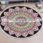 100% polyester microfiber customized printed round beach towel with fringe