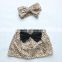 Latest lovely leopard grain skirts organic cotton baby children clothes set