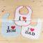 custom soft and absorbent 100% cotton baby muslin bibs