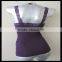Women's Wrinkled Jacquard Cami Top Lace Seamless Yoga Gym Sports Tanktop purple color