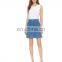 New Desigh Women Jean Skirt,Knee Length Women Denim Skirts,Blue Jean Skirt with Button Girl Denim Skirts
