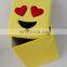 Newest plush emoji products 2 in 1 plush toy storage box chair wholesale cartoon custom plush toy home kids foldable storage box