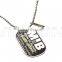 Whole sale sublimation blank metal dog tag with chain for military