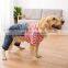 Striped suspenders big dog thick large dog Husky Samoyed wear Denim big dog clothes