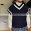 C1043/Wholesale china manufacturer spring school knit kids play vest sweet cotton  casual girls vest coat