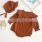 2020 spring Korean version of the baby and toddler lotus leaf collar long-sleeved one-piece baby girl fart romper