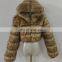 Women oversize 2020 Winter hooded faux fox fur crop coat Soft Fashion Clothing  Casual jacket