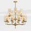 Contemporary dining room brass luxury copper lighting gold glass pendant lamp chandelier