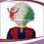 Cheap Italy flag multi color football sports fan wigs