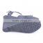 Latest ladies slippers shoes and china wholesale high wedge barefoot ankle sandals