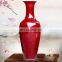 Large Red Glazed Porcelain Floor Vase For Indoor Home Decor