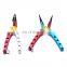 Portable Fishing Supplies Lure split ring plier hook remover Aluminum Long nose fishing tools Fishing pliers