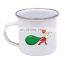 Christmas holiday gift 10cm custom photo large enamel cup with lid