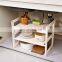 2021 Popular lower sink kitchen plastic rack 2 Tier Expandable under sink shelf organizer plastic storage shelf for home