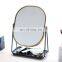Popular black gold design standing desktop make up mirror jewelry storage mirror with metal stent