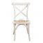 china wholesale manufacturer solid wood party metal banquet hotel lobby dining cross back chair dining rustic wedding for sale