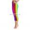 OEM Customized Spandex rainbow strips Sublimation girl leggings