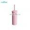 Pink Sakura Punching Style Bathroom Accessories 6 Pieces Toilet Brush Holder Trash Can Hanging Basket Hooks Corner Racks