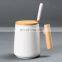 Luxury coffee mugs  450 ML coffee cups porcelain ceramic mugs with Lid and spoon
