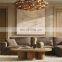 Large Modern Luxury CABRETTE Amber Glass Round Chandelier Hanging For Living Room and Dining Room Bedroom Hotel Ceiling