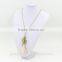 2015 Fashion Conch Design Crystal Pearl Pendant Necklace Golden Long Thin Chain Necklace